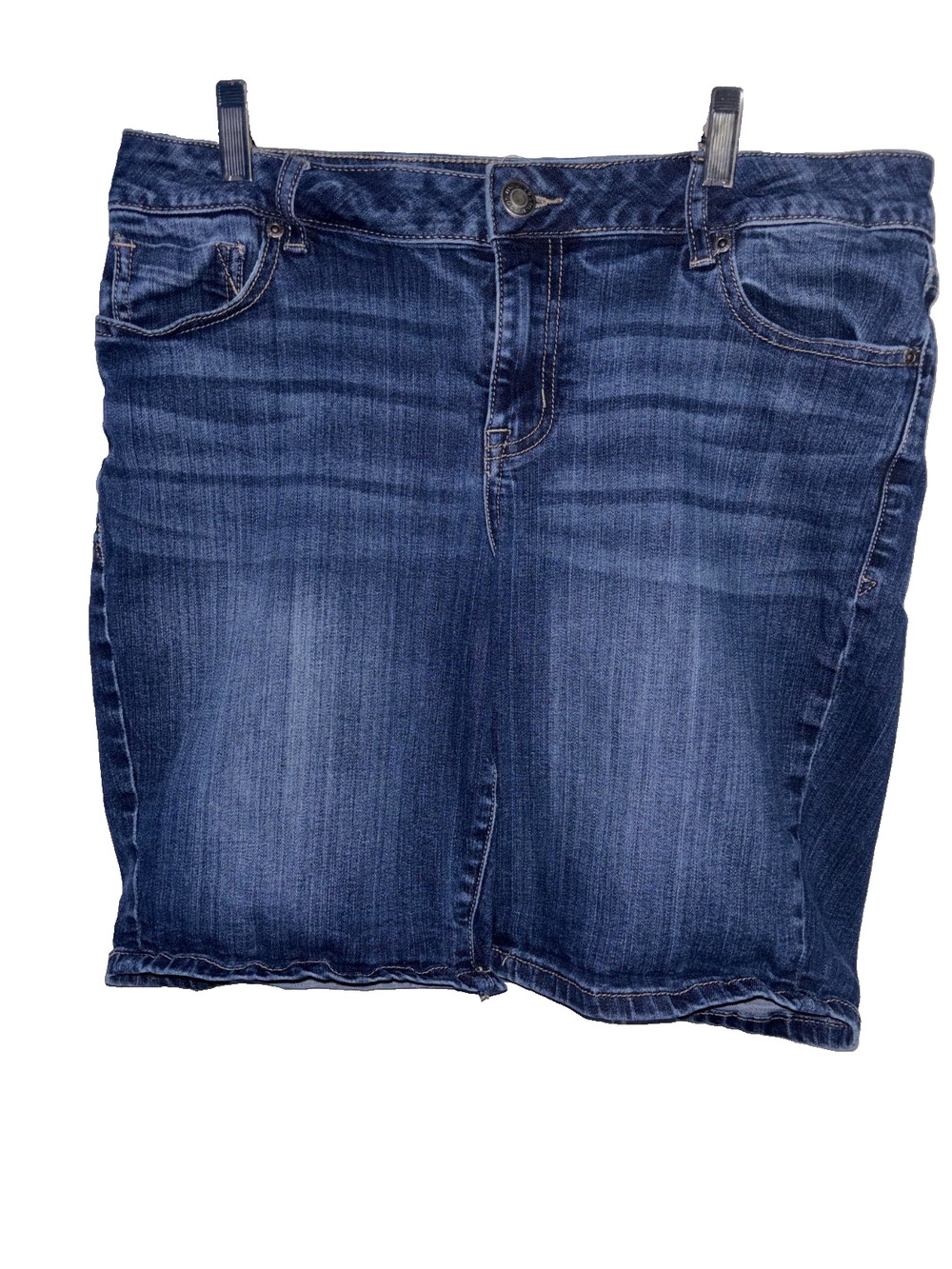Maurices Denim Bermuda Shorts Women's 12 Blue Jean Stretch Dark Wash Classic